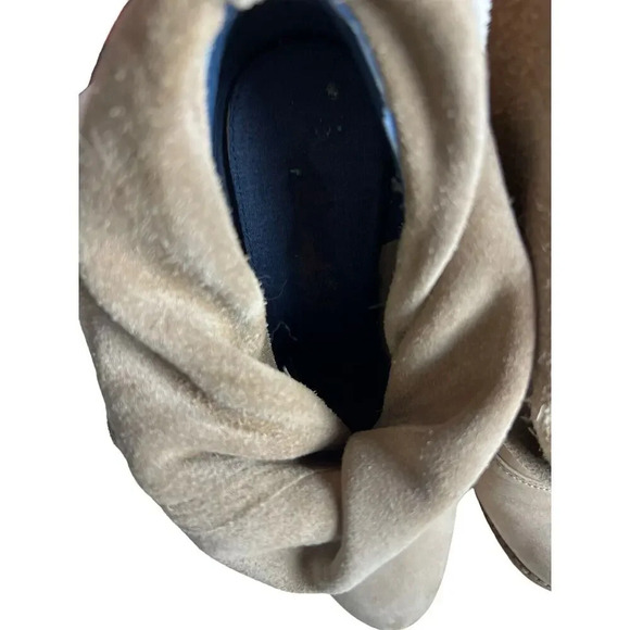 Splendid Tan Soft Suede Slouchy Ankle Boots Front Buckle Block Heel Size 9 Women - Picture 11 of 12